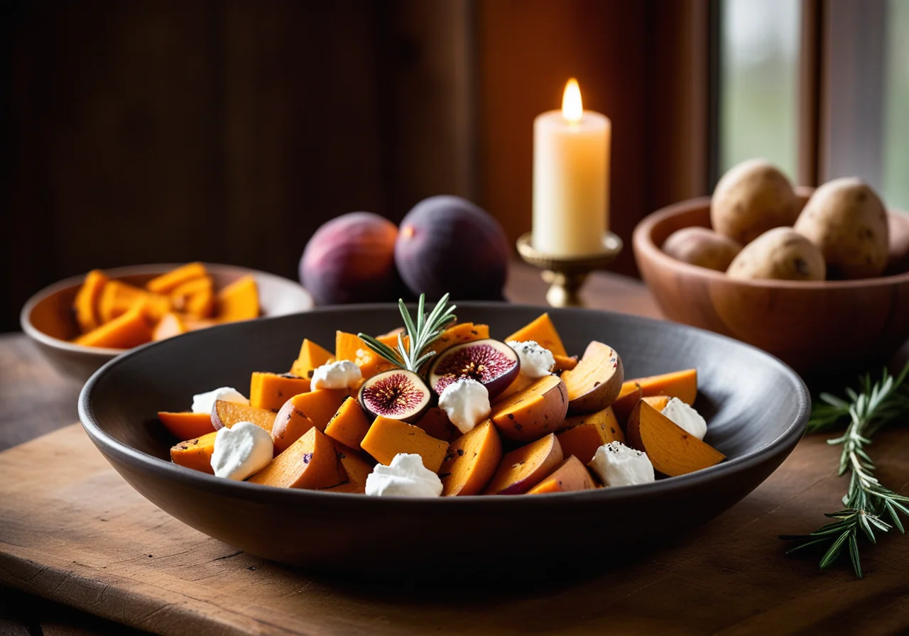 Autumn Vegetables with Goat Cheese and Figs