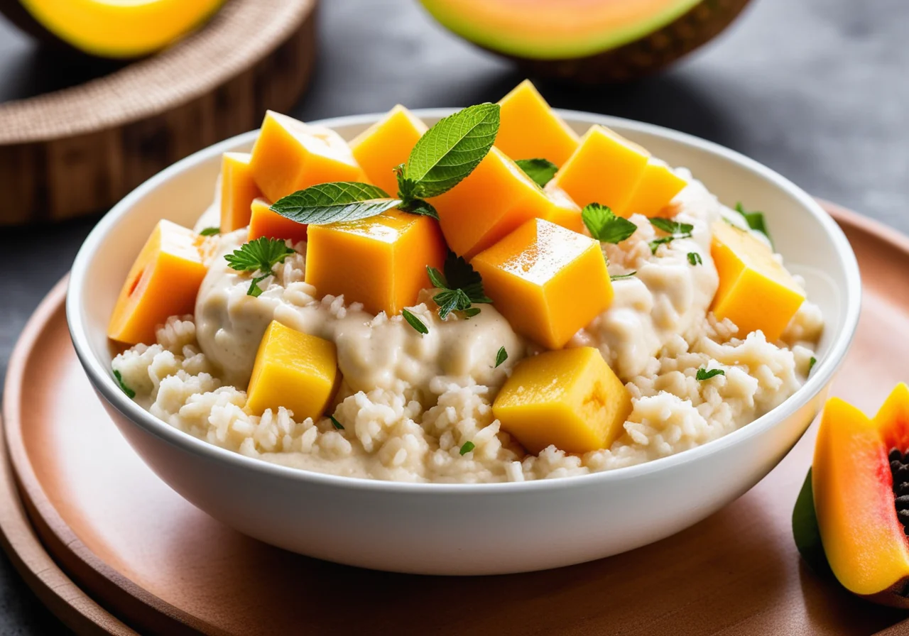 Coconut Rice Pudding with Exotic Fruits