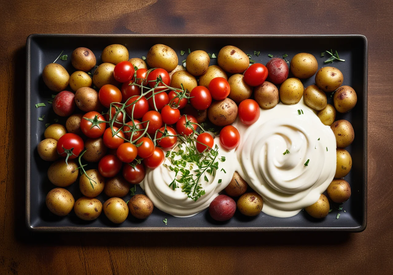 Nutty Potatoes with Yogurt Sauce