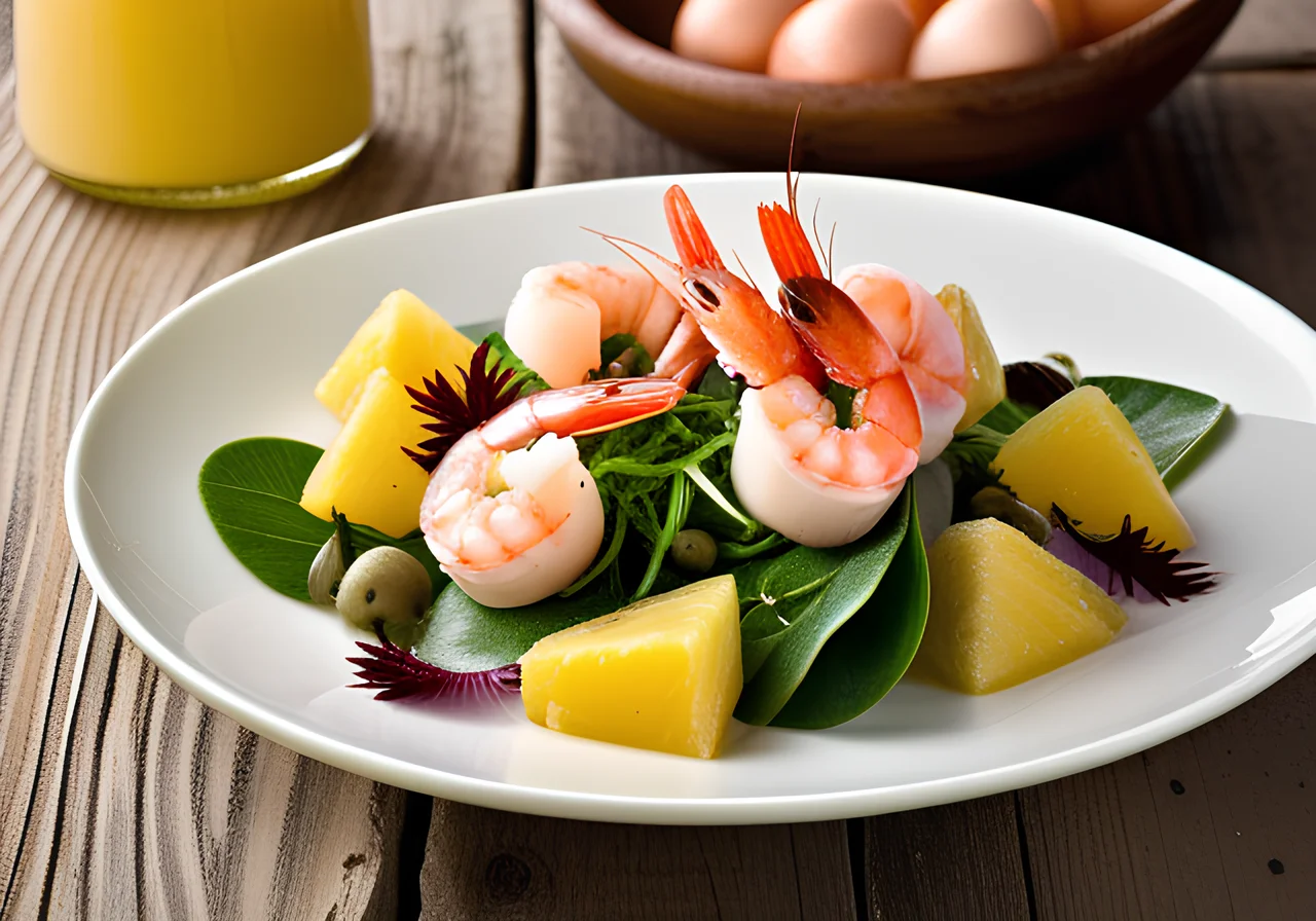 Shrimp Pineapple Salad with Eggs