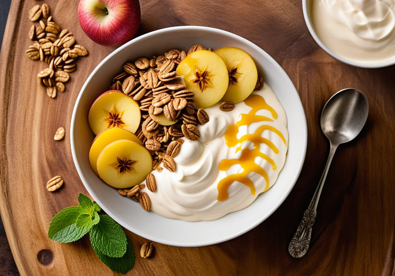 Cornflakes with Yogurt Cream and Apple