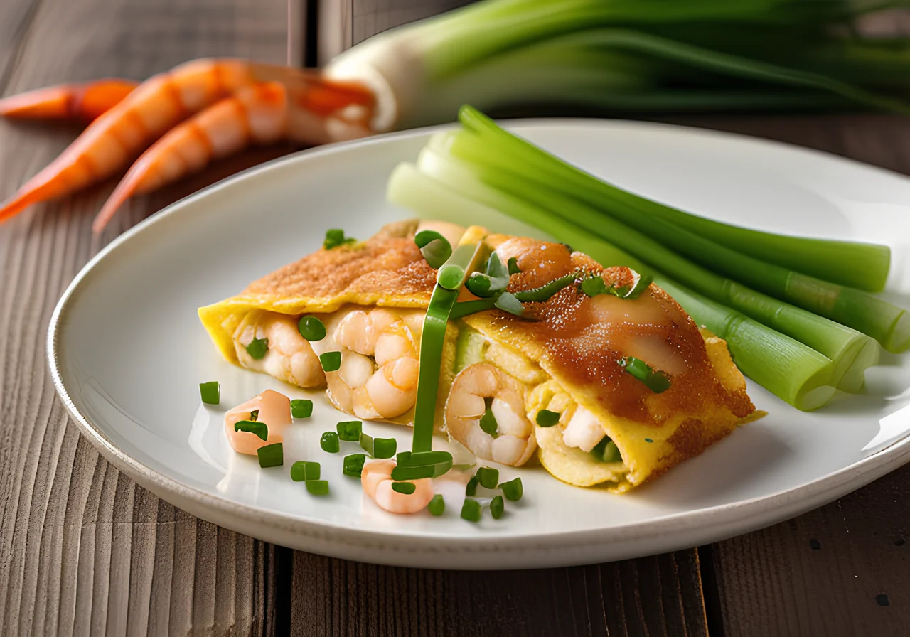 Shrimp and Spring Onion Omelette