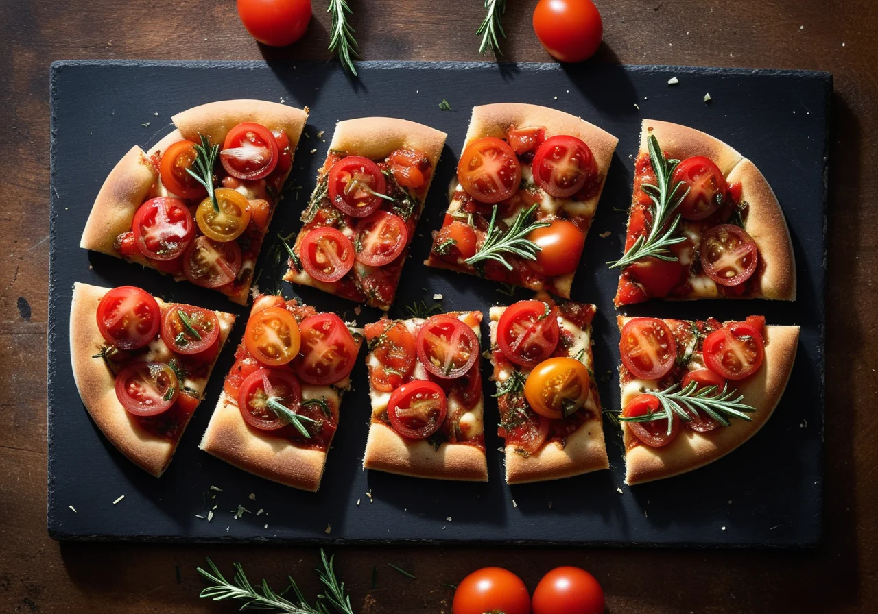 Herb Pizza Bites with Tomato Salsa