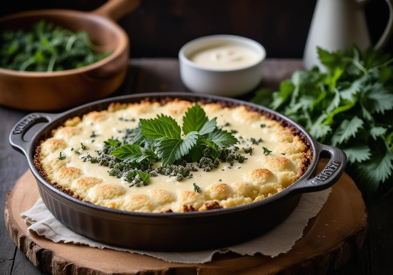 Pearl Millet Gratin with Nettles