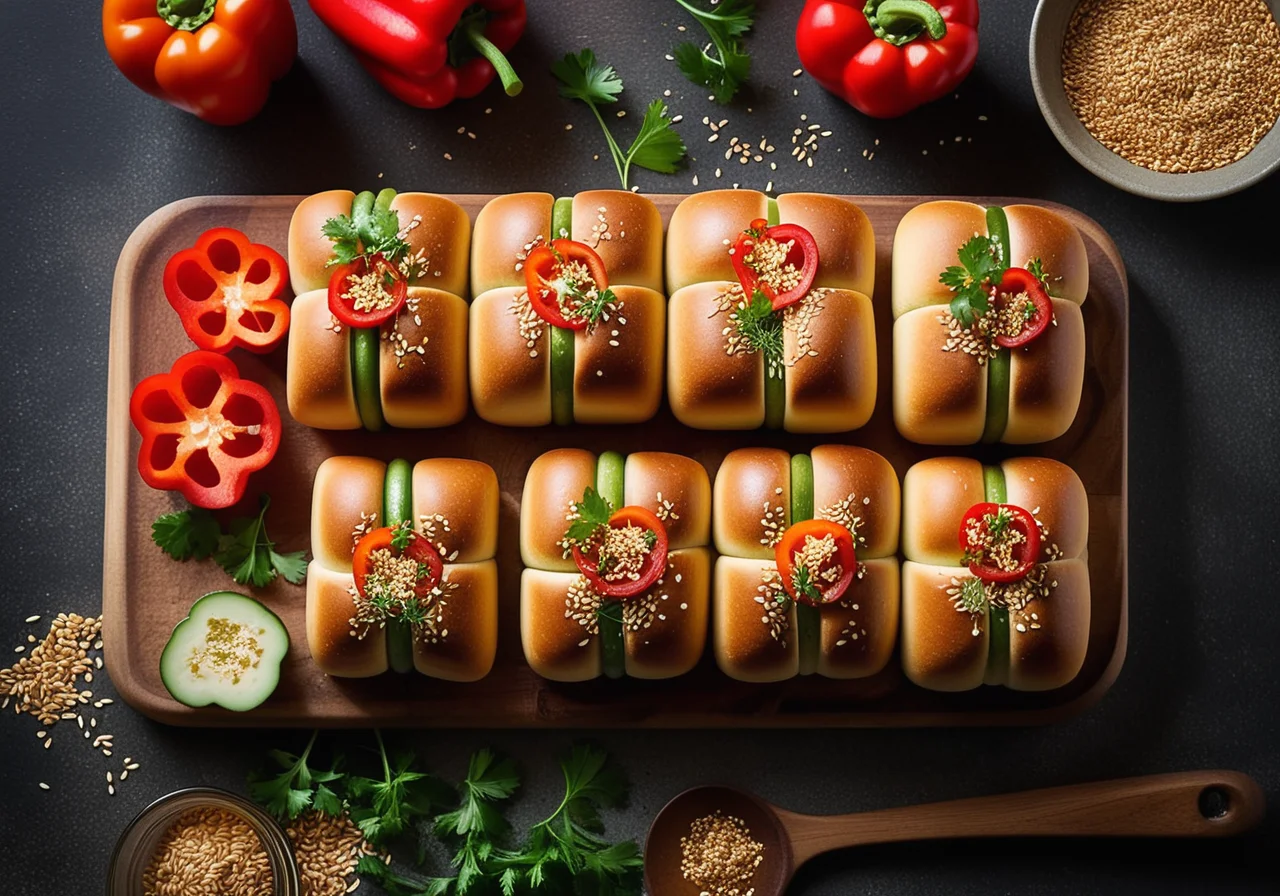 Vegetable-Filled Toast Rolls