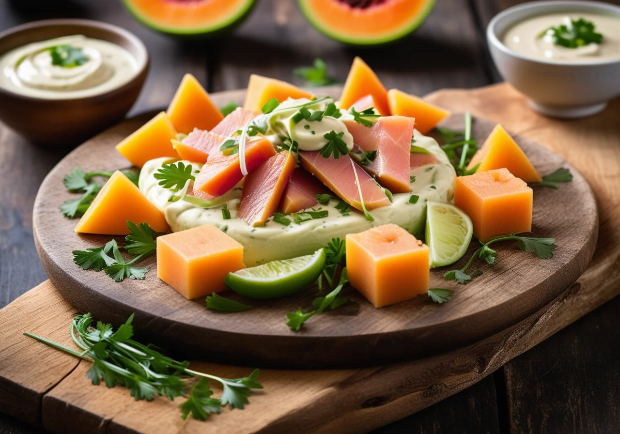 Smoked Fish Salad with Melon Sauce