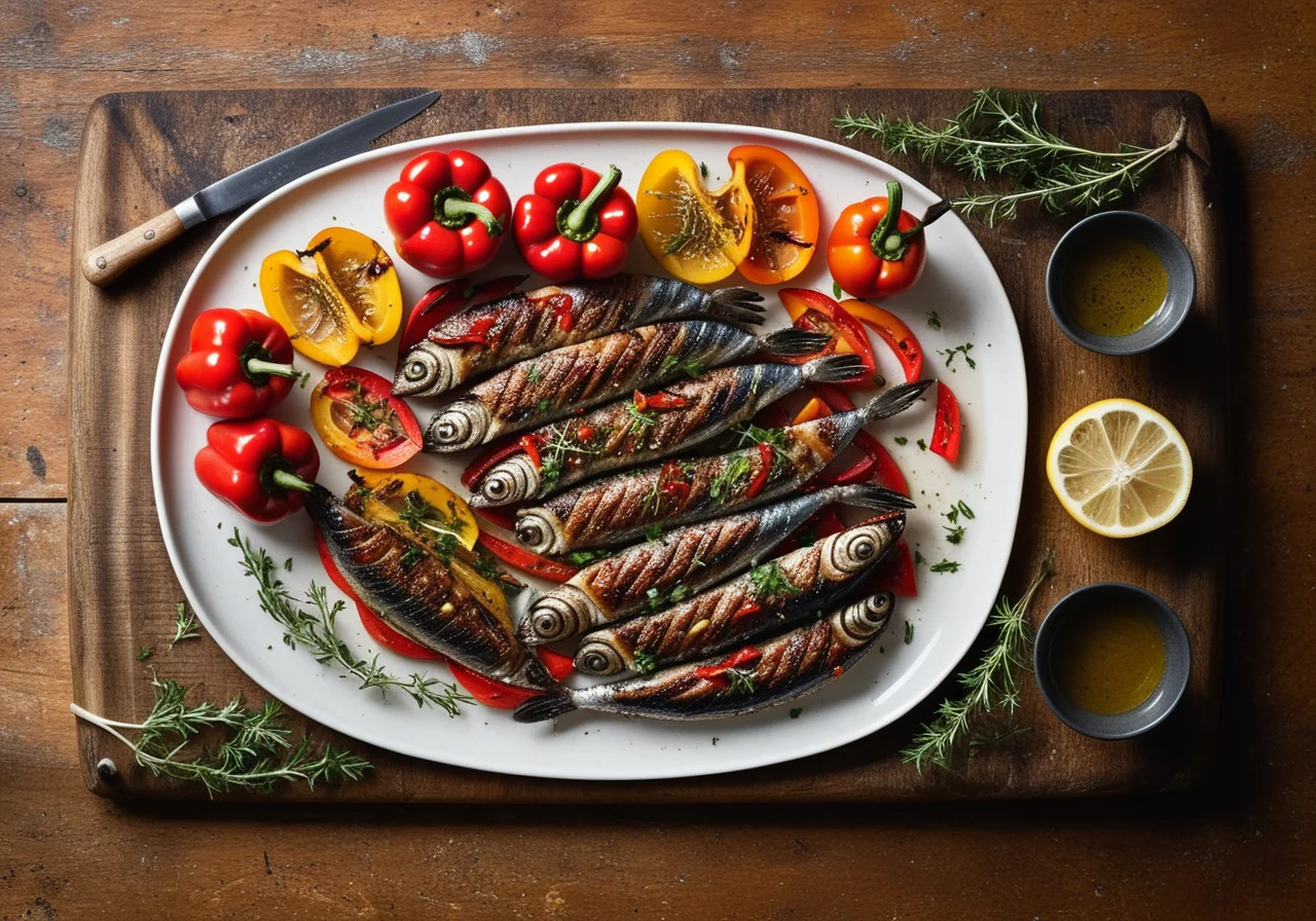 Grilled Sardines with Vegetables
