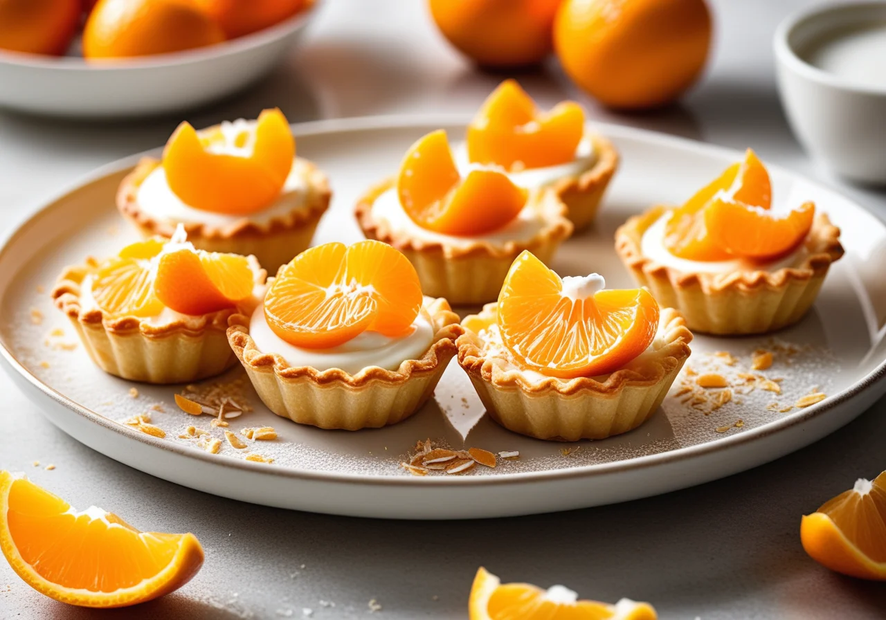 Filo Mandarin Tartlets with Coconut Cream