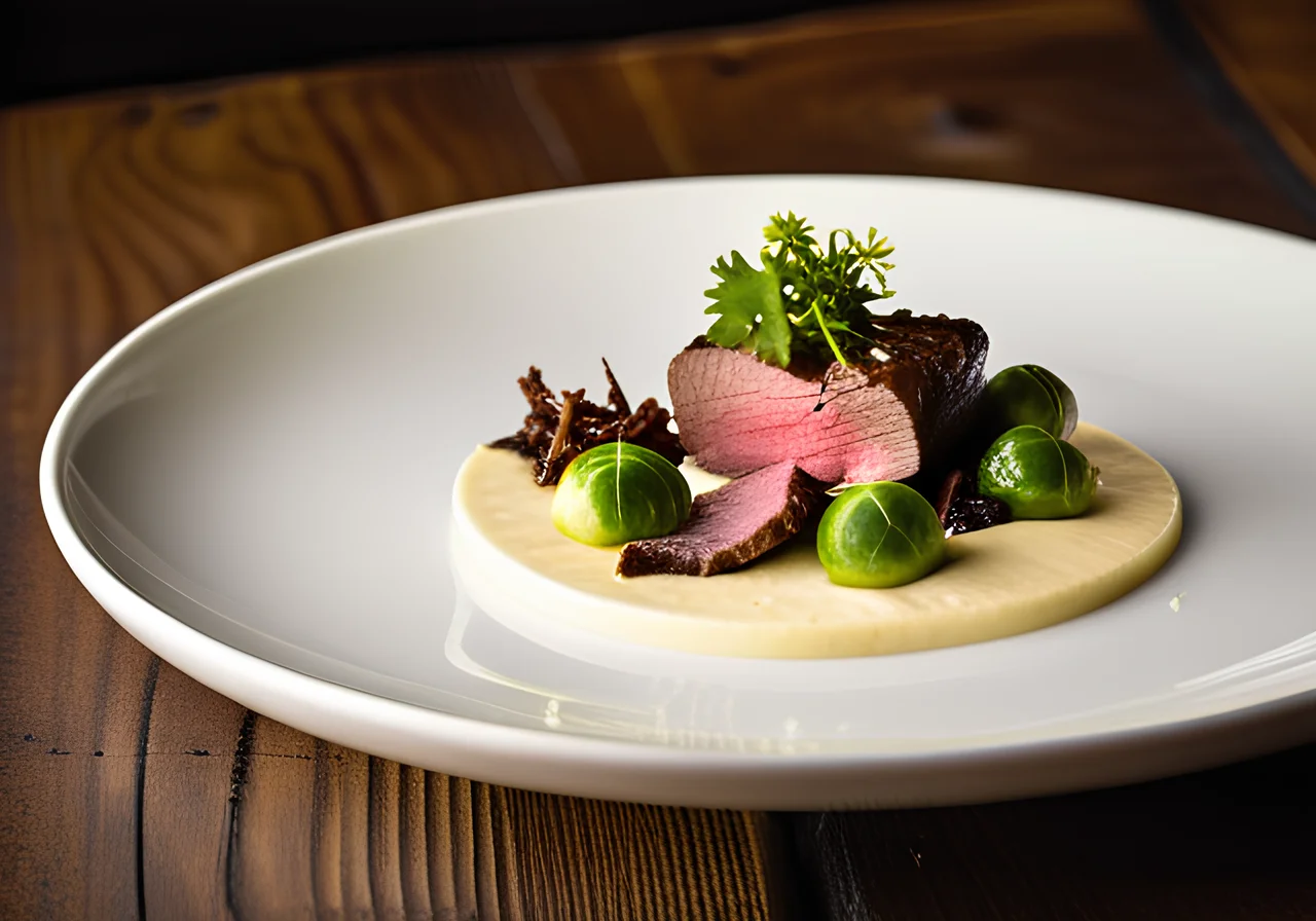 Filet of Venison Back with Truffles and Parsnip Mousse