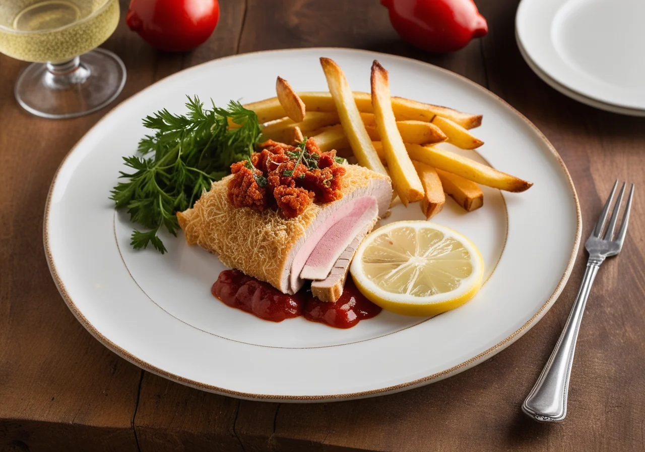 Veal Cordon Bleu with Tomato and Sheep Cheese