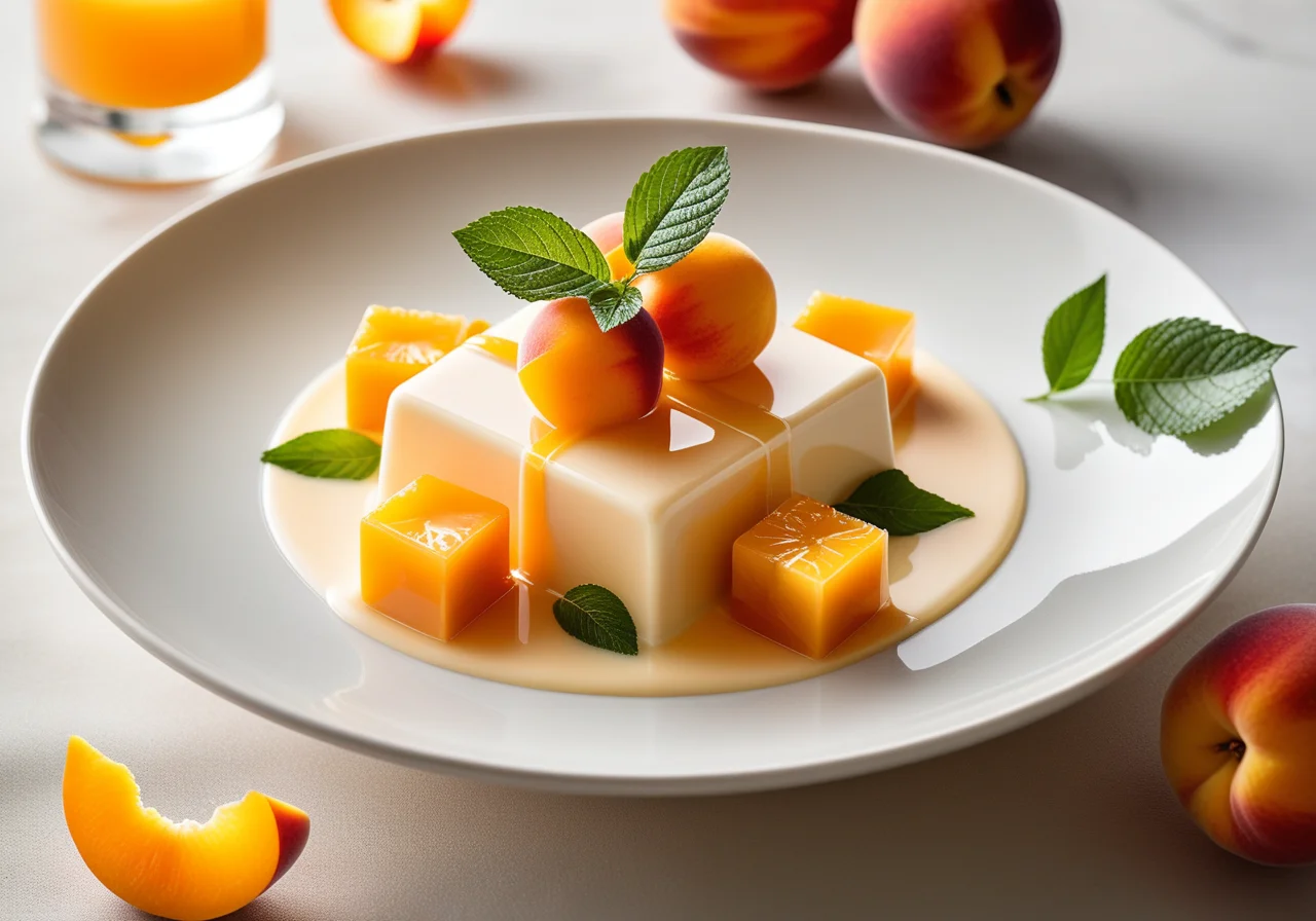 Peach Gelée with Vanilla Sauce
