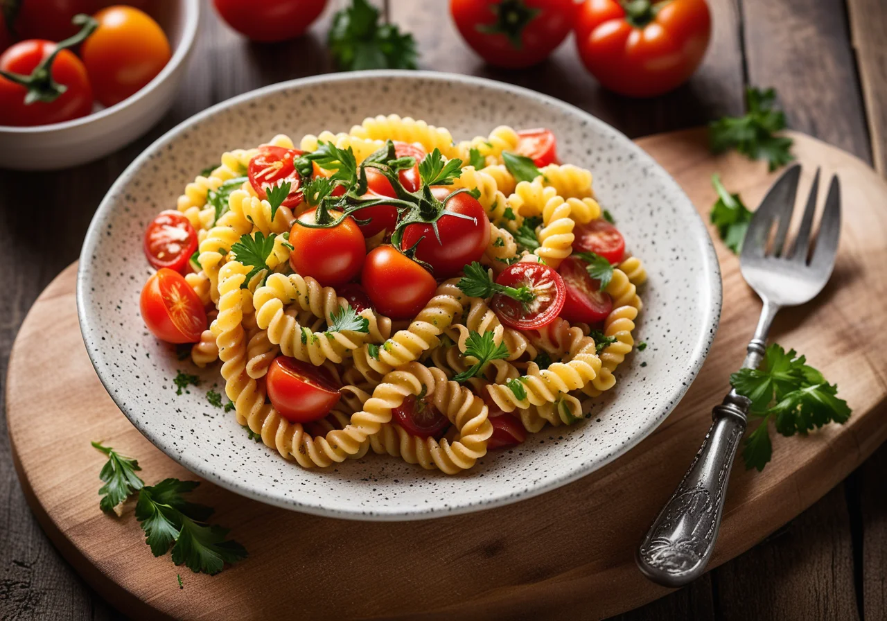 Pasta with Mushrooms and Tomatoes