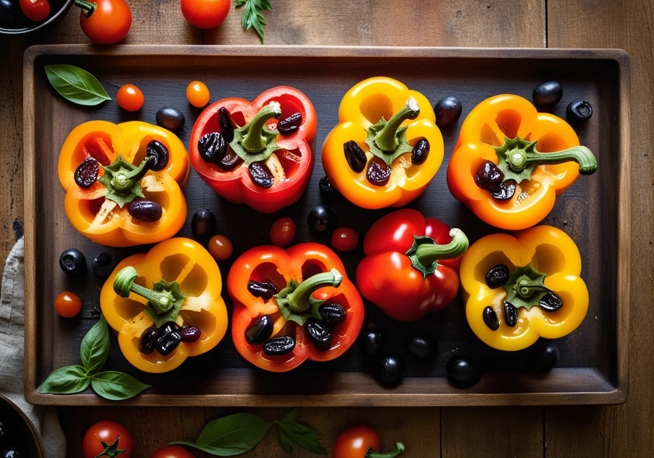 Paprika with vegetable filling