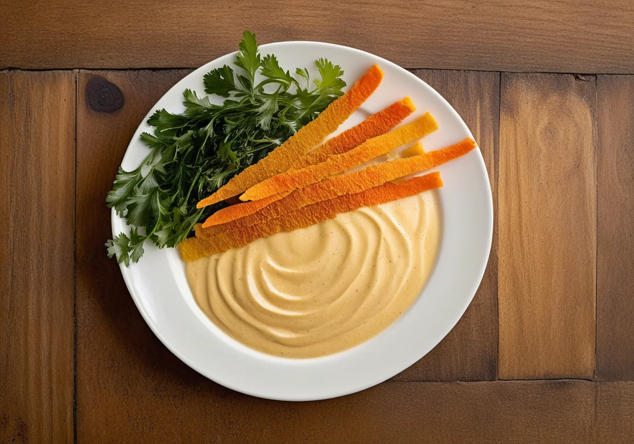 Fried Celery and Carrot Leaves with Buttermilk Dip