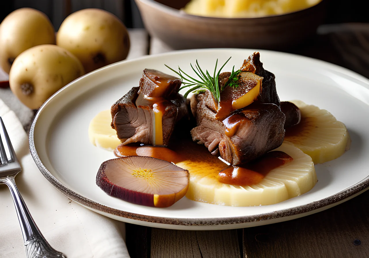 Oxtail with Horseradish Quince Sauce