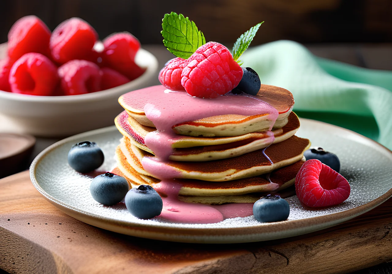 Protein Pancakes with Berry Quark Filling