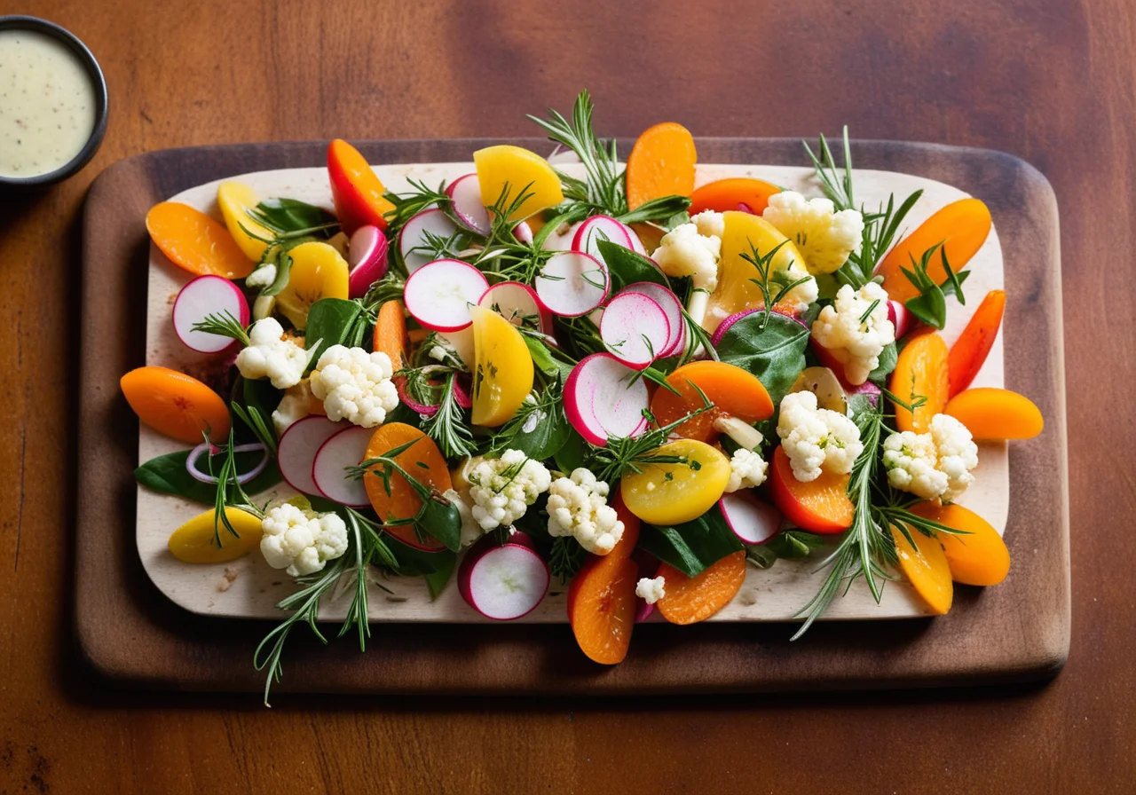 Cauliflower Radish Salad with Carrots