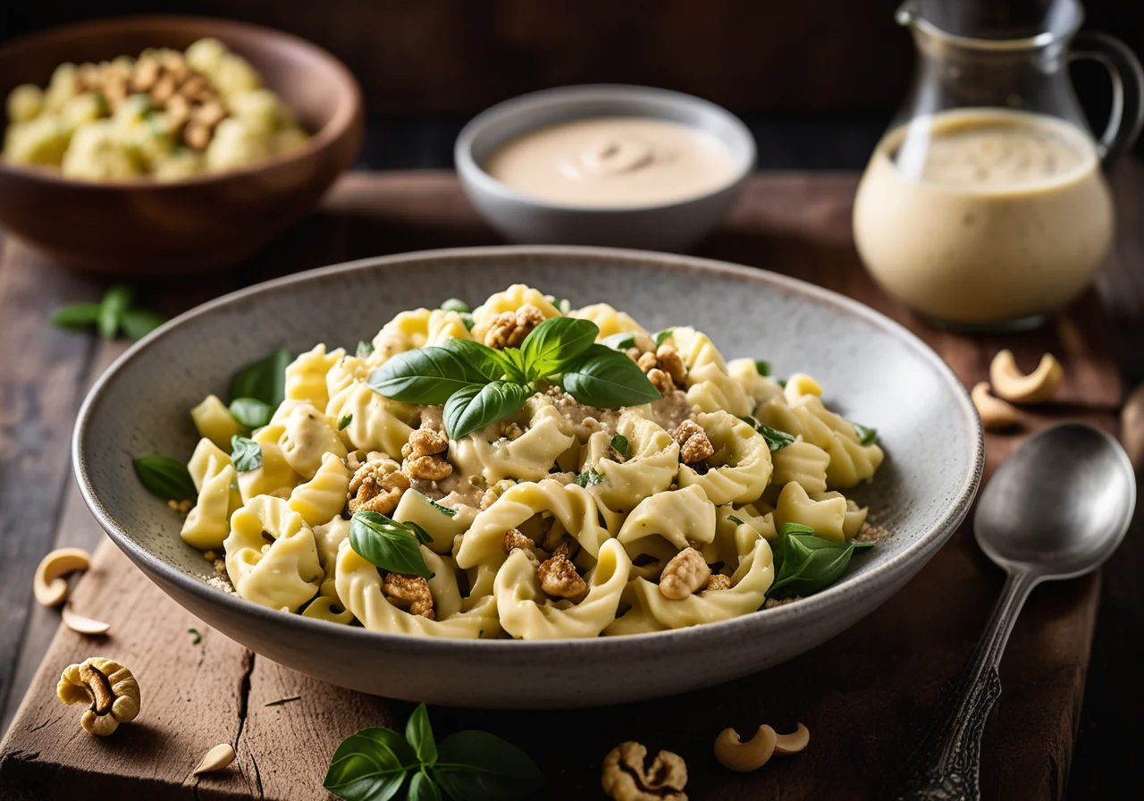 Cauliflower Pasta with Cashew Nuts