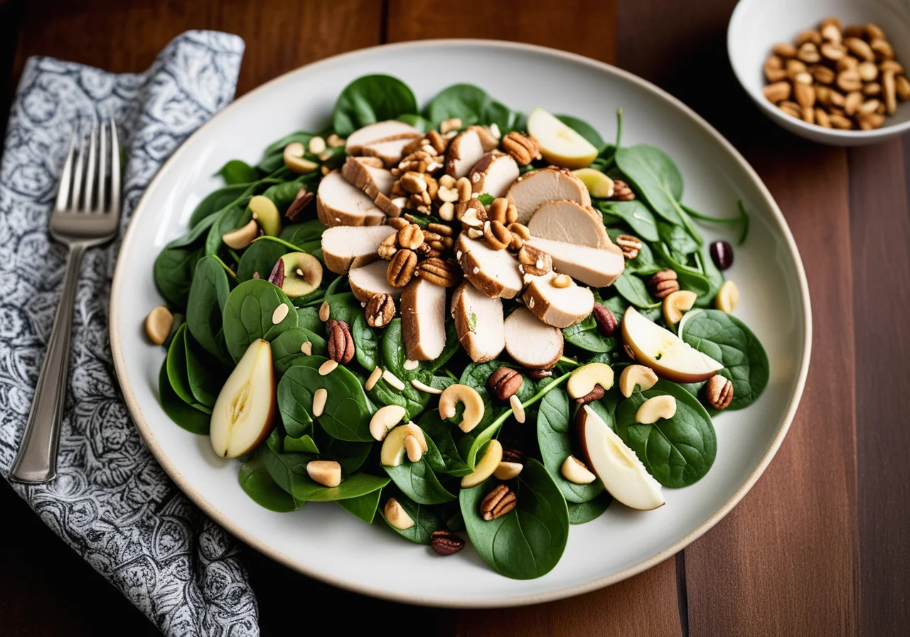Asia Spinach Salad with Chicken Fillet