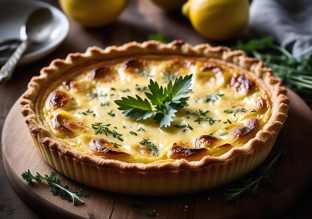 Cheese-Leek Quiche with Herbs