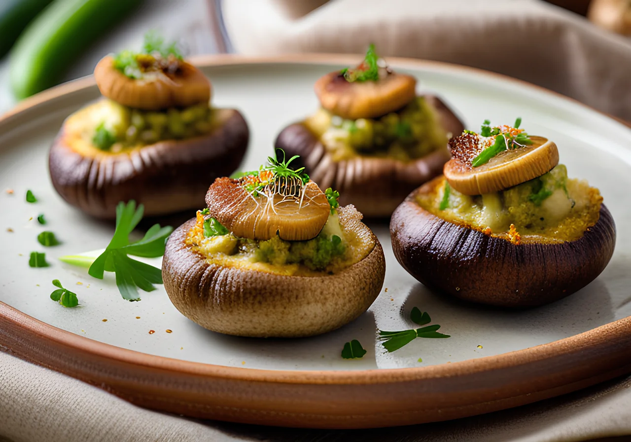 Mushrooms with Zucchini Filling
