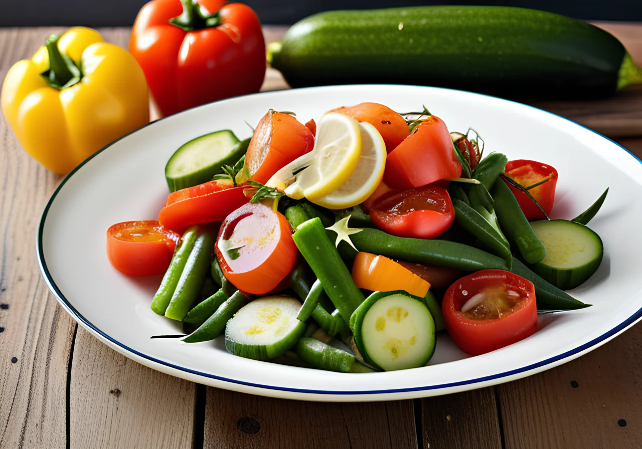 Cubed Vegetable with Salmon