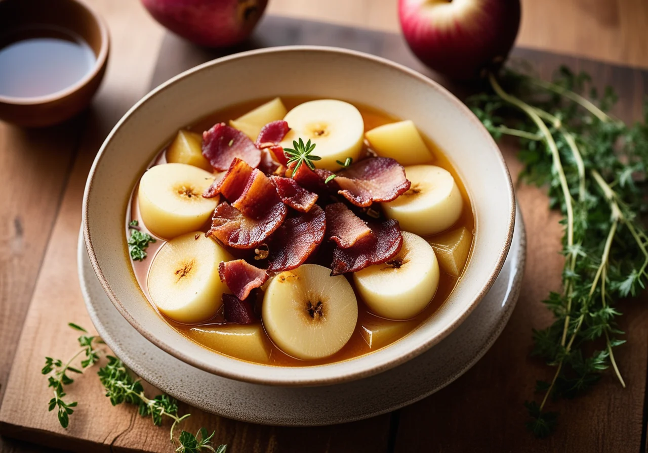 Turnip Stew with Bacon and Apples