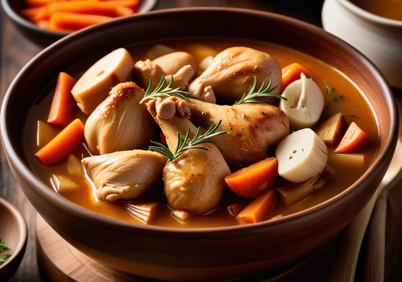 Chicken Stew with Carrots and Shallots