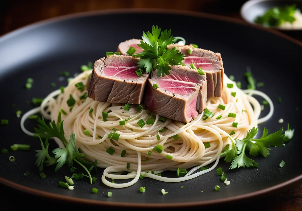 Tuna on Asian Noodles