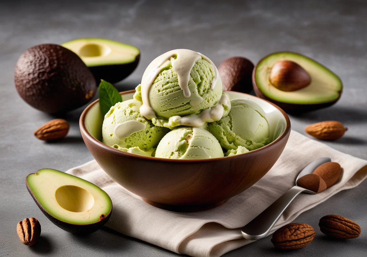 Nut Ice Cream with Avocado