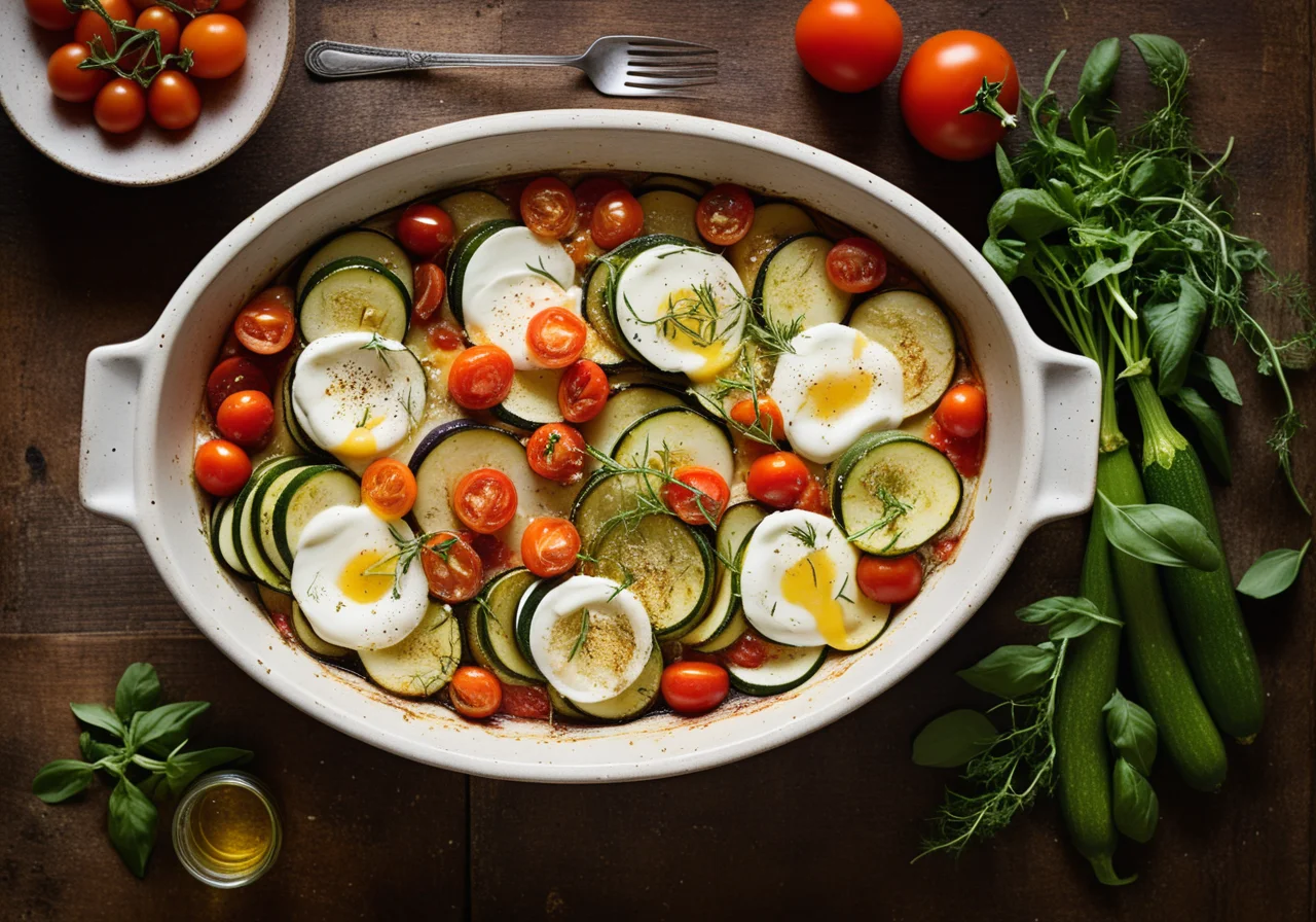 Mediterranean Vegetable Bake with Mozzarella