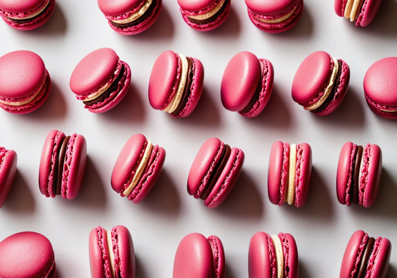 Luxemburgerli with Raspberry, Chocolate, and Coffee Flavors