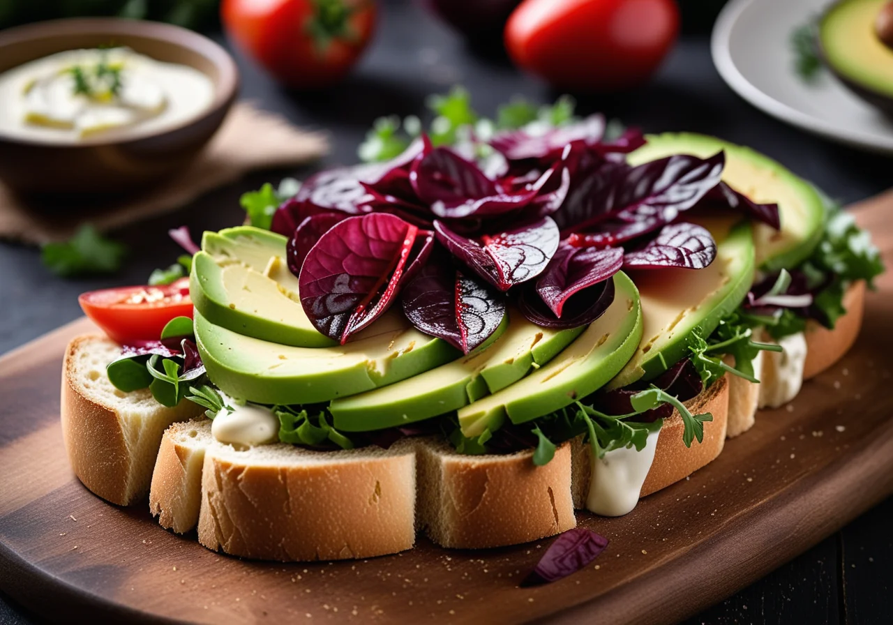 White Bread topped with Salad