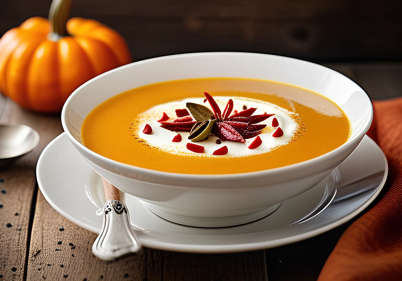 Spicy Pumpkin Soup with Coconut Milk