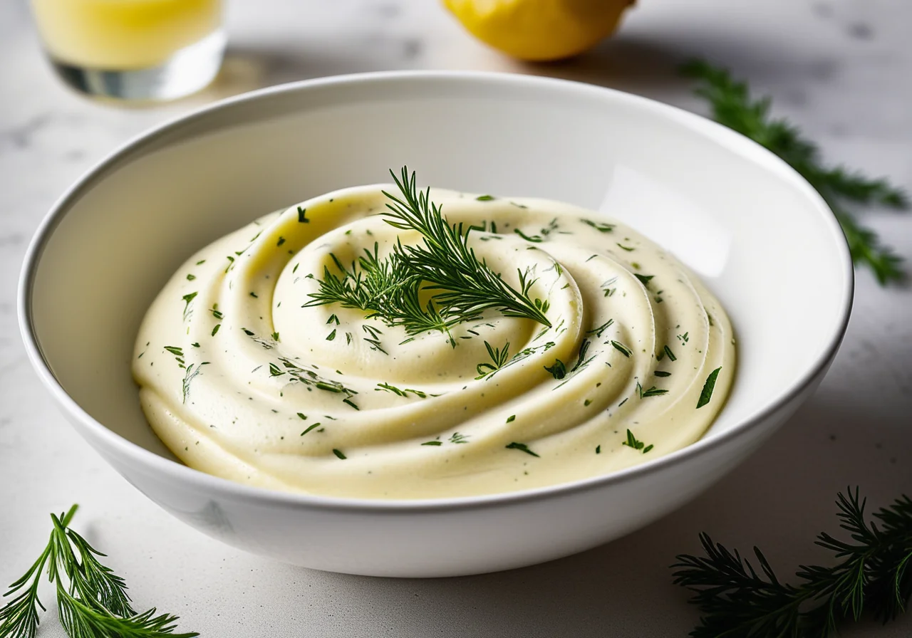 Cold Potato Cream with Dill and Sour Cream
