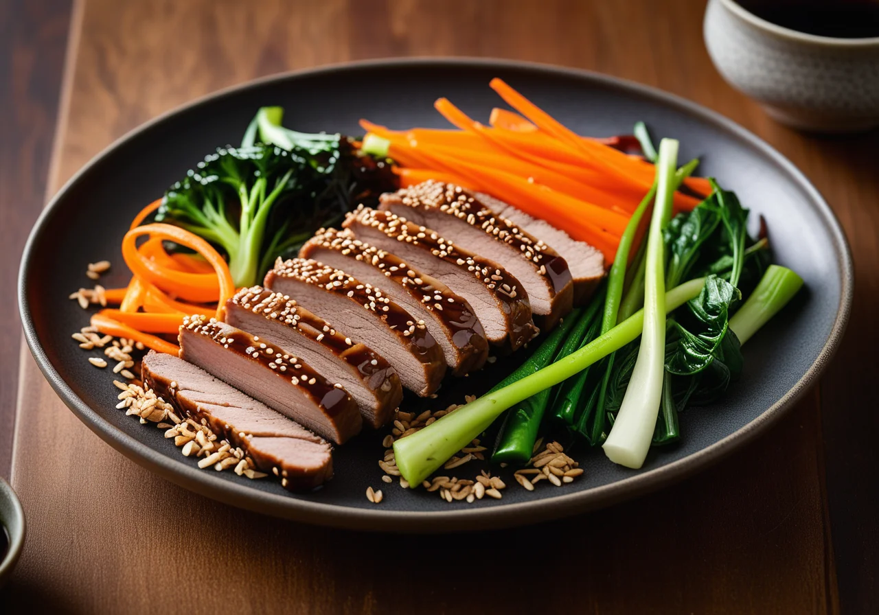 Sesame Pork with Soy Sauce and Pak Choy