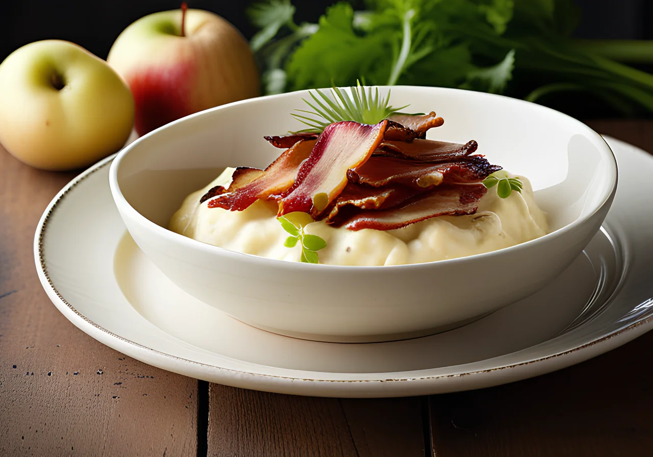 Potato-Celery Mash with Apple and Bacon