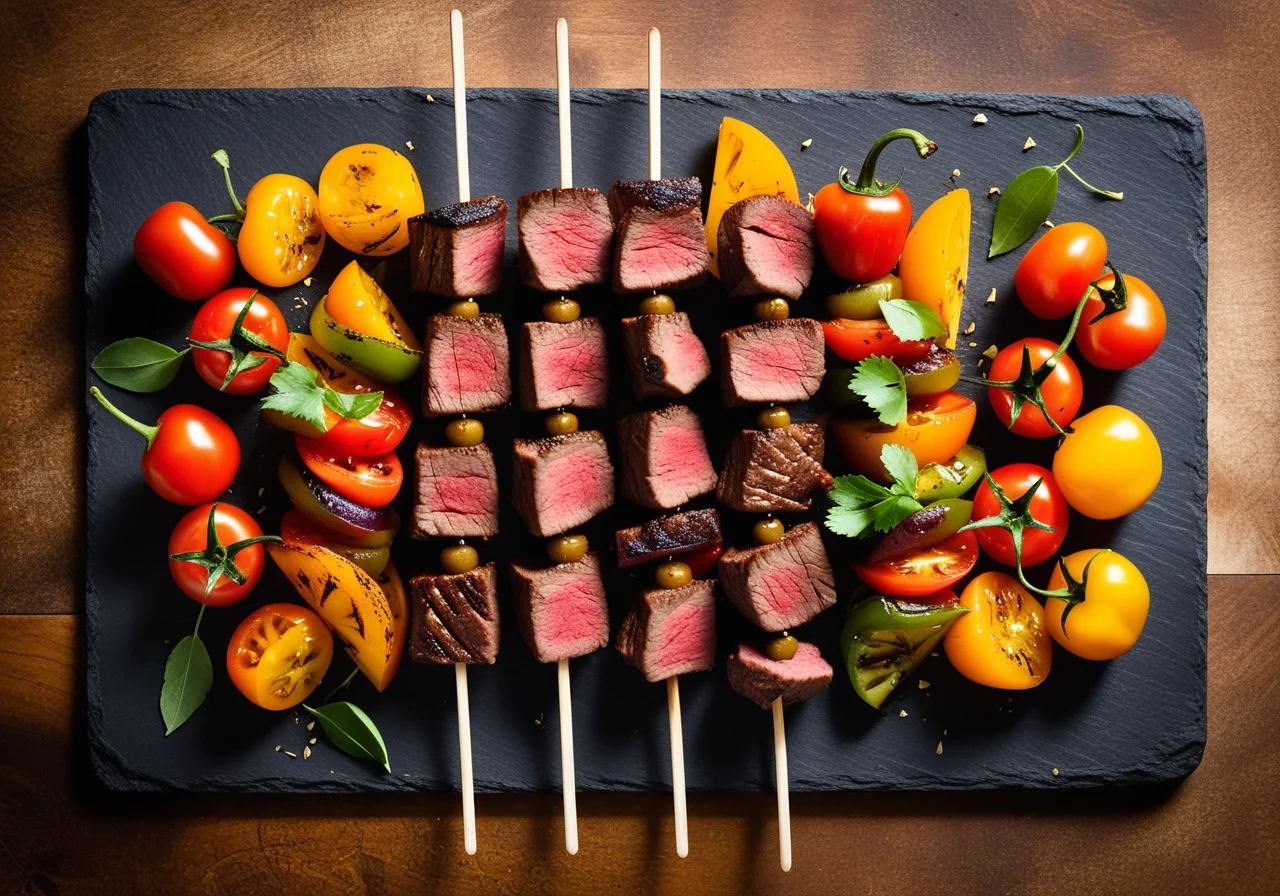 Grilled Beef and Vegetable Skewers