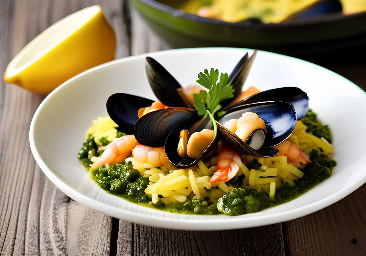 Paella with Pesto