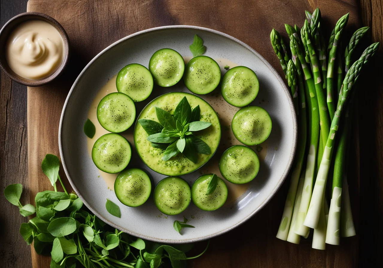 Zucchini with Green Vegetable Salad
