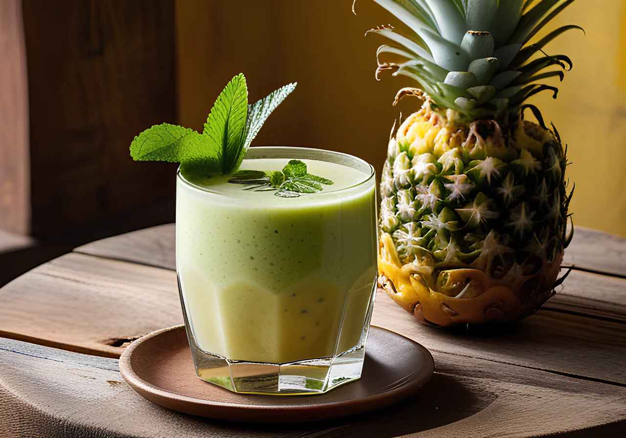 Banana-Pineapple Smoothie with Passion Fruit