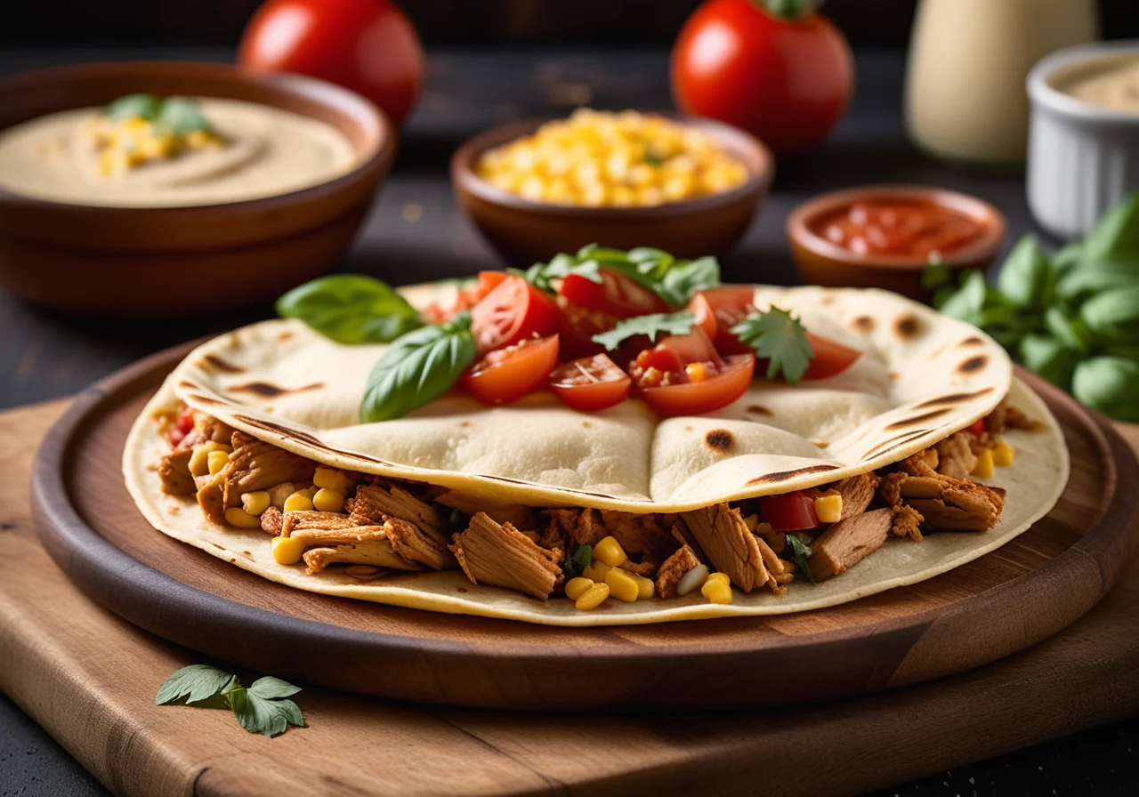 Tortillas with Chicken and Vegetable Filling