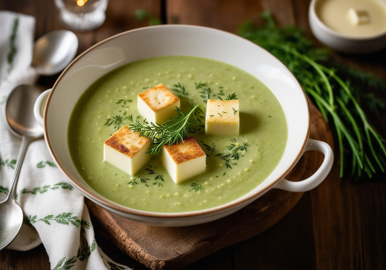 Pea Soup with Halibut