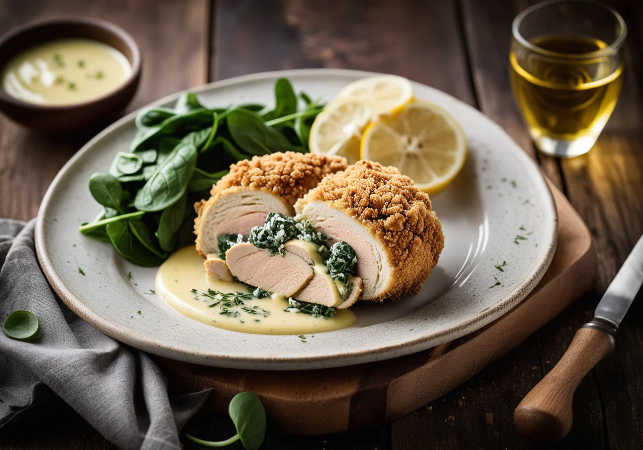 Breaded Chicken with Herb Butter Filling