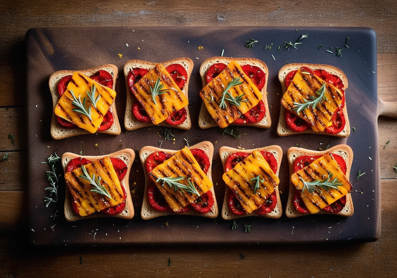 Grilled Paprika Toasts