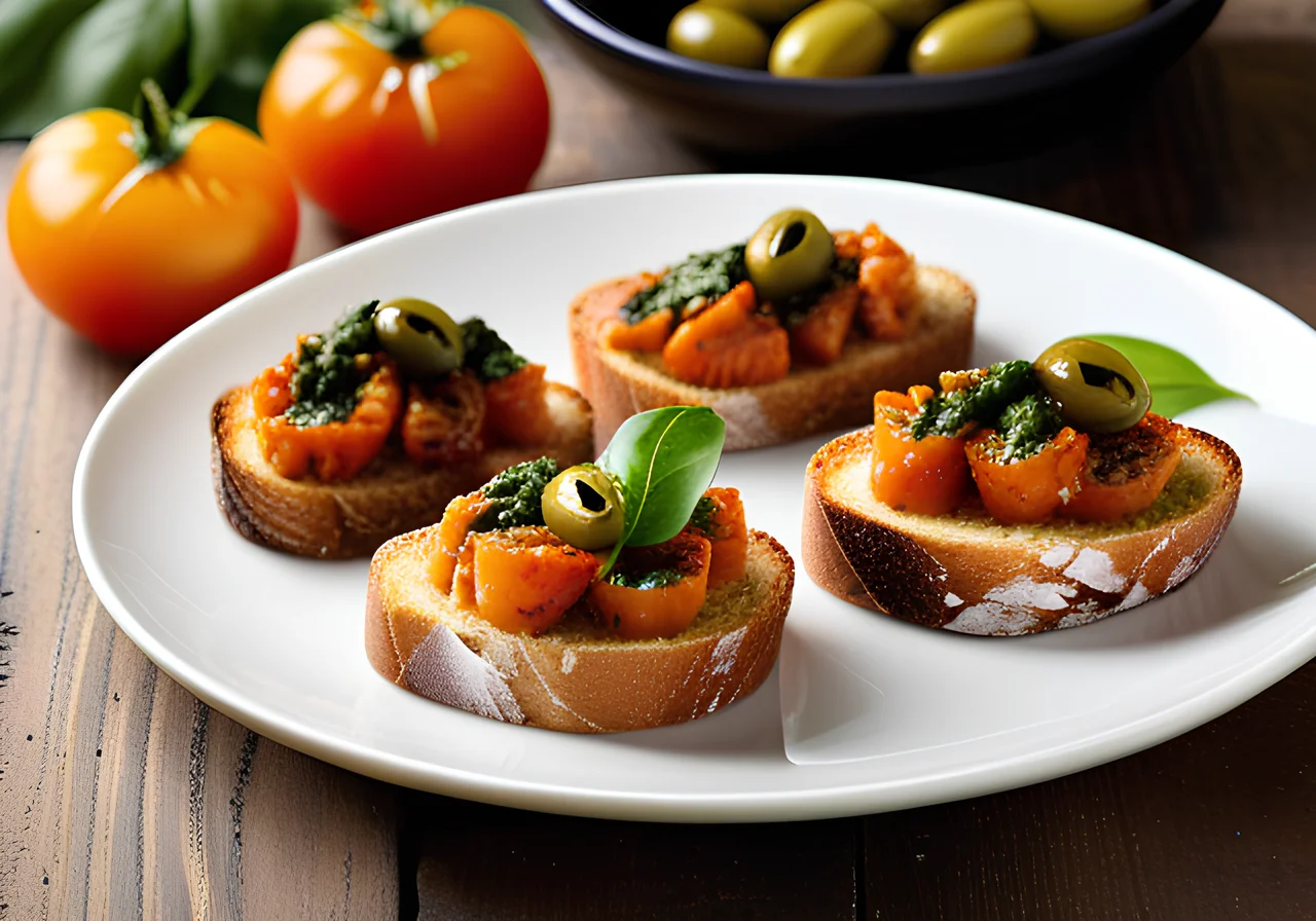 Tomato Pesto Crostini