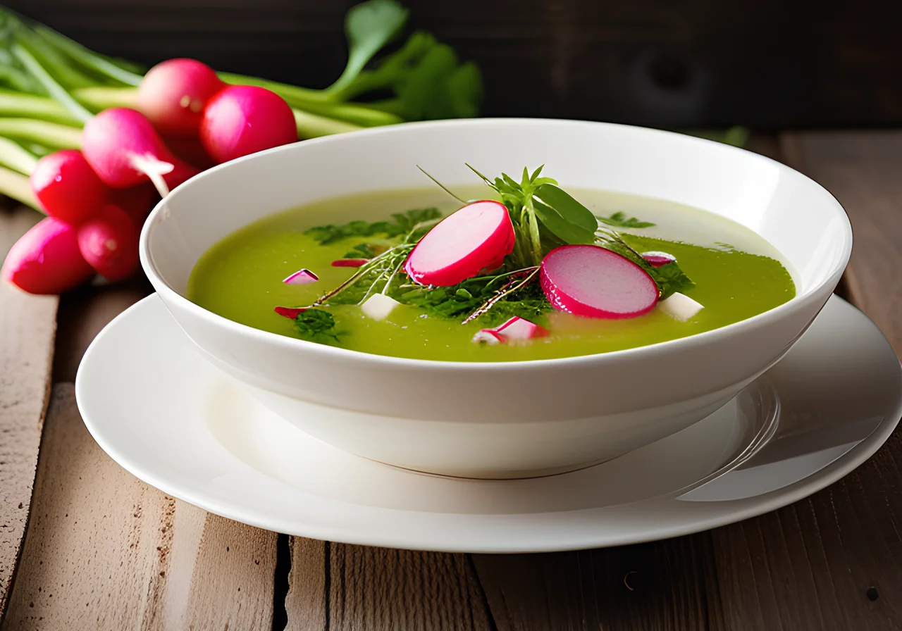 Clear Soup with Radishes and Asparagus