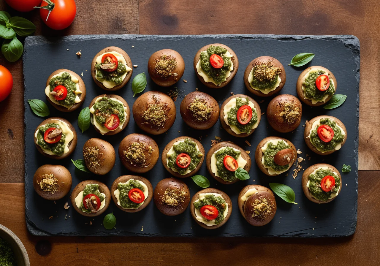 Stuffed Mushrooms with Soft Cheese