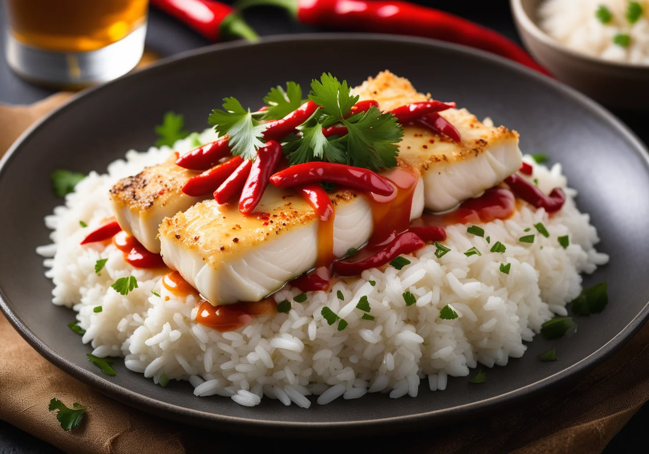Baked Cod with Chili Coconut Sauce