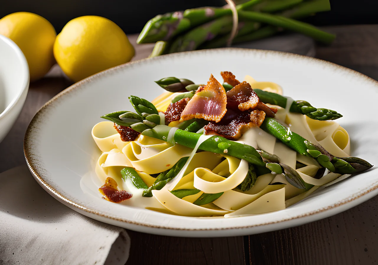 Tagliatelle with Green Asparagus